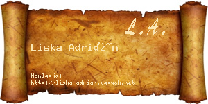Liska Adrián névjegykártya